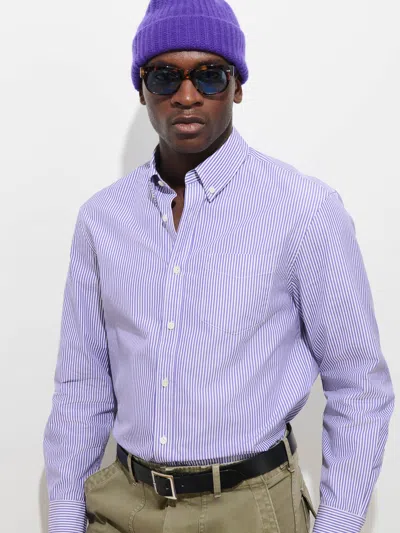 Alex Mill Mill Striped Shirt In Thomas Mason In Purple