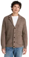 Alex Mill Mitchell Cardigan In Washed Cashmere In Heather Walnut