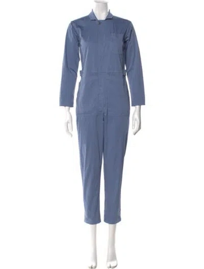 Pre-owned Alex Mill Mock Neck Jumpsuit In Blue