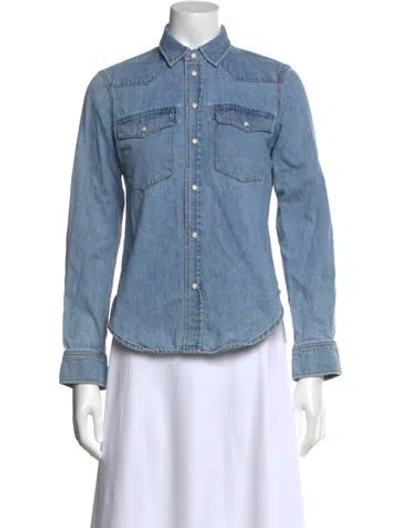 Pre-owned Alex Mill Mock Neck Sweater In Blue
