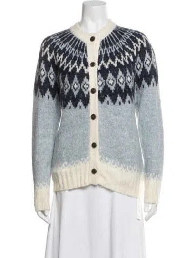 Pre-owned Alex Mill Mohair Patterned Sweater In Blue/white