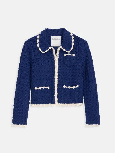 Alex Mill Molly Hand-crochet Cardigan In Blue