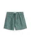 Alex Mill Montauk Short In Striped Cotton In Green/white