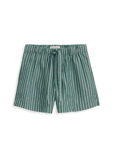 Alex Mill Montauk Short In Striped Cotton In Green