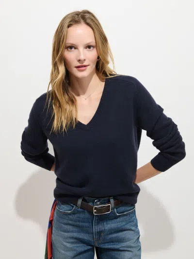 Alex Mill Montmartre V Neck Sweater In Cashmere In Navy