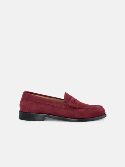 Alex Mill New York Loafer Sister In Suede In Cremisi Crimson