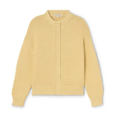 Alex Mill Nico Crewneck Cotton Cardigan In Butter