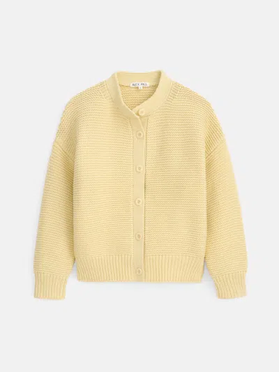 Alex Mill Nico Crewneck Cotton Cardigan In Butter