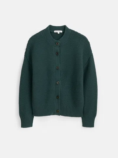 Alex Mill Nico Chunky Cardigan In Dark Spruce