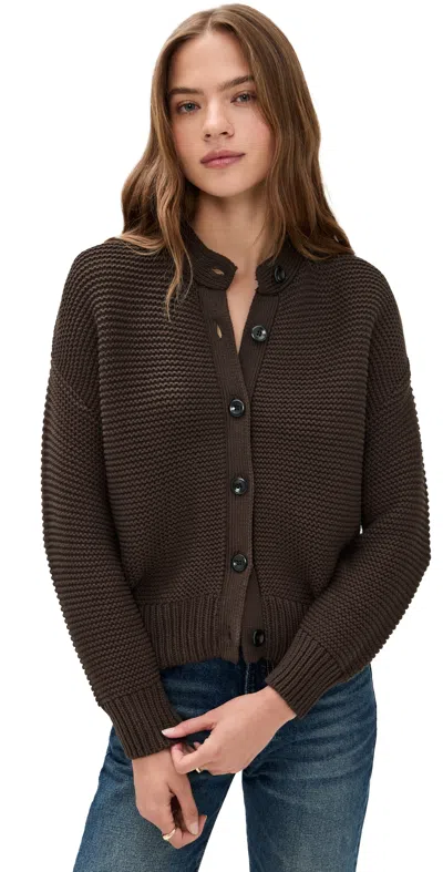 ALEX MILL NICO CHUNKY CARDIGAN CHOCOLATE