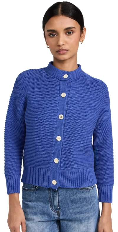 Alex Mill Nico Crewneck Cotton Cardigan In Cosmic Blue