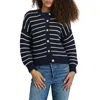 Alex Mill Nico Chunky Cardigan In Stripe In Navy/ivory