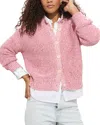 Alex Mill Nico Crewneck Cotton Cardigan In Pink