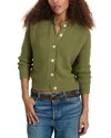 Alex Mill Nico Crewneck Cotton Cardigan In Green