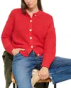 Alex Mill Taylor Rollneck Cardigan In Cotton Cashmere In Red