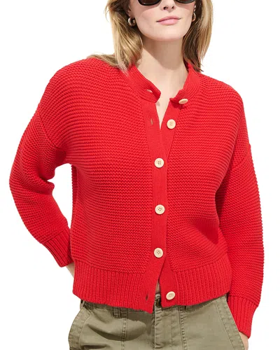 Alex Mill Nico Crewneck Cotton Cardigan In Red