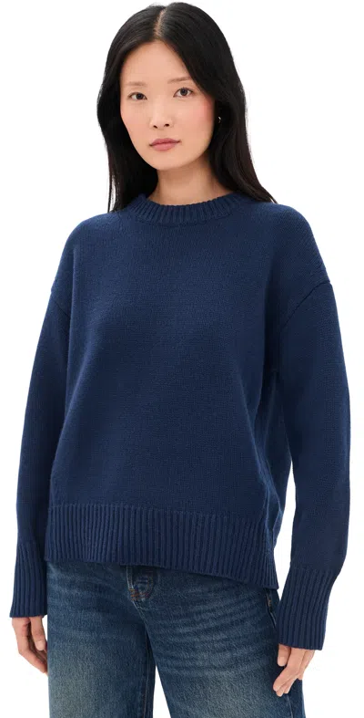 Alex Mill Nottinghill Sweater In Wool Cotton Blend Bright Navy