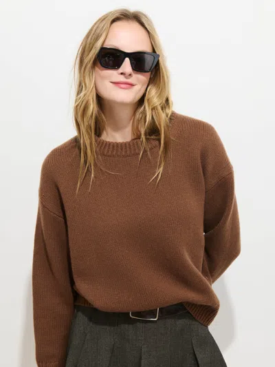 Alex Mill Nottinghill Wool Blend Crewneck Sweater In Brown