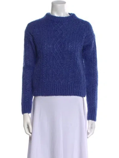Pre-owned Alex Mill Nylon Mock Neck Sweater In Blue