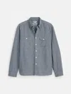 Alex Mill Omnigod X  Utility Shirt In Houndstooth In Indigo