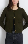 Alex Mill Paris Sweater Jacket Olive In Olive