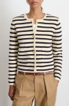 Alex Mill Paris Sweater Jacket In Stripe In Cream/navy