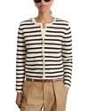 Alex Mill Paris Sweater Jacket In Stripe In Cream/navy