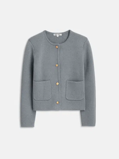 Alex Mill Paris Sweater Jacket In Grey Shadow