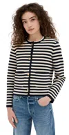 Alex Mill Paris Sweater Jacket Ivory/navy In Ivory/navy