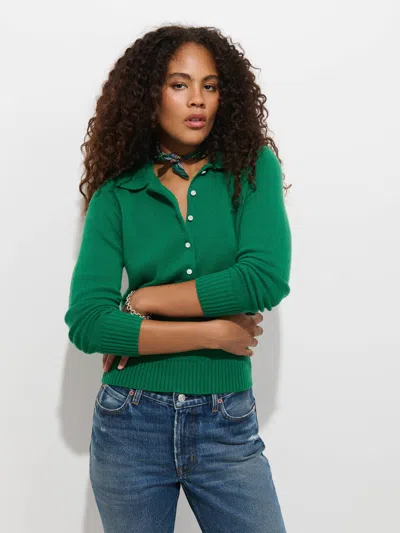 Alex Mill Park Polo In Washed Cashmere In English Meadow