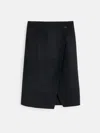 Alex Mill Parker Midi Skirt In Double Face Wool In Rich Black