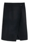 Alex Mill Parker Midi Skirt In Double Face Wool In Rich Black