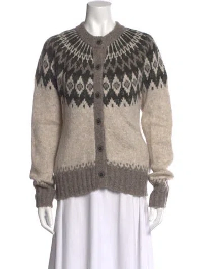 Pre-owned Alex Mill Patterned Crew Neck Sweater In Brown