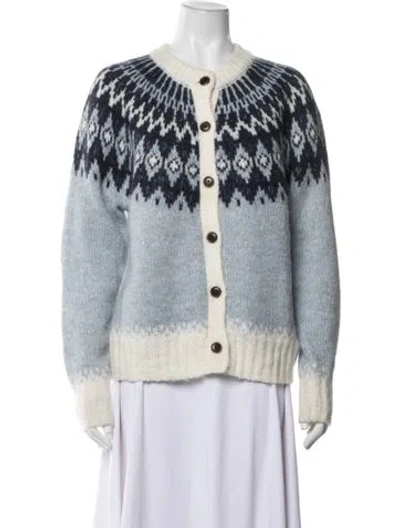 Pre-owned Alex Mill Patterned Open Front Sweater In Black/white