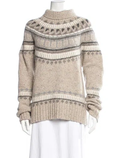 Pre-owned Alex Mill Patterned Turtleneck Sweater In Neutrals