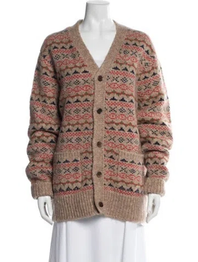 Pre-owned Alex Mill Patterned V-neck Sweater In Multi
