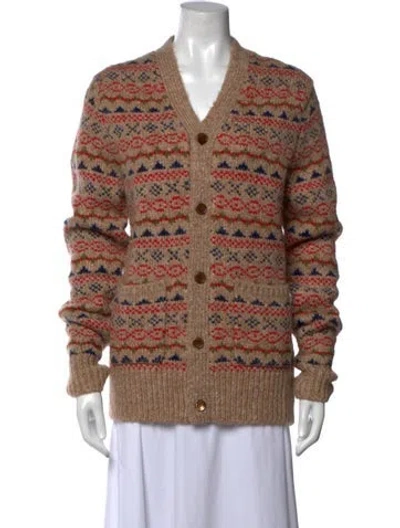 Pre-owned Alex Mill Patterned V-neck Sweater In Neutral