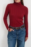 Alex Mill Ellie Ribbed Turtleneck In Cotton Cashmere In Cabernet