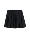 Alex Mill Penelope Pleated Skirt In Cotton Poplin In Rich Black