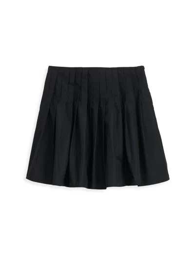 Alex Mill Penelope Pleated Skirt In Cotton Poplin In Black