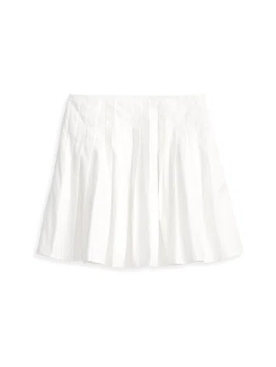 Alex Mill Penelope Pleated Skirt In Cotton Poplin In White