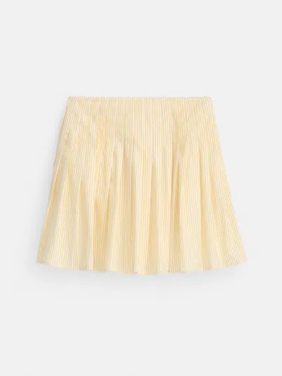 Alex Mill Penelope Stripe Pleated Skirt In Cotton Poplin In Neutral