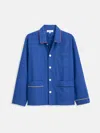Alex Mill Piped Sleep Shirt In Flannel In Blue