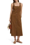 Alex Mill Piper Twill A-line Dress In Brown