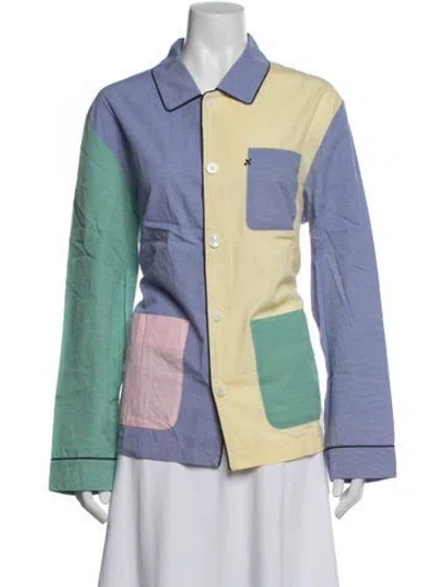 Pre-owned Alex Mill P'jimmies Colorblock Pattern Pajamas In Purple