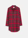 Alex Mill P'jimmies Night Shirt In Flannel In Red Plaid