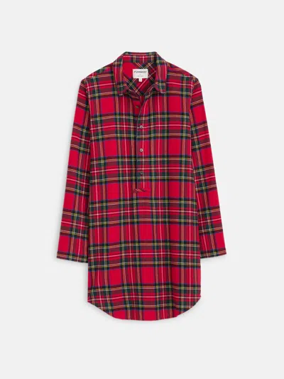 Alex Mill P'jimmies Night Shirt In Flannel In Red Plaid
