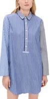 Alex Mill P'jimmies Nightdress Classic Blue Mixed Stripe In Classic Blue Mixed Stripe