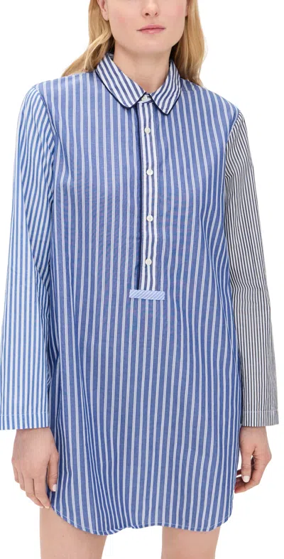 Alex Mill P'jimmies Nightdress Classic Blue Mixed Stripe