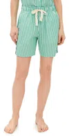Alex Mill P'jimmies Shorts Green Stripe In Green Stripe